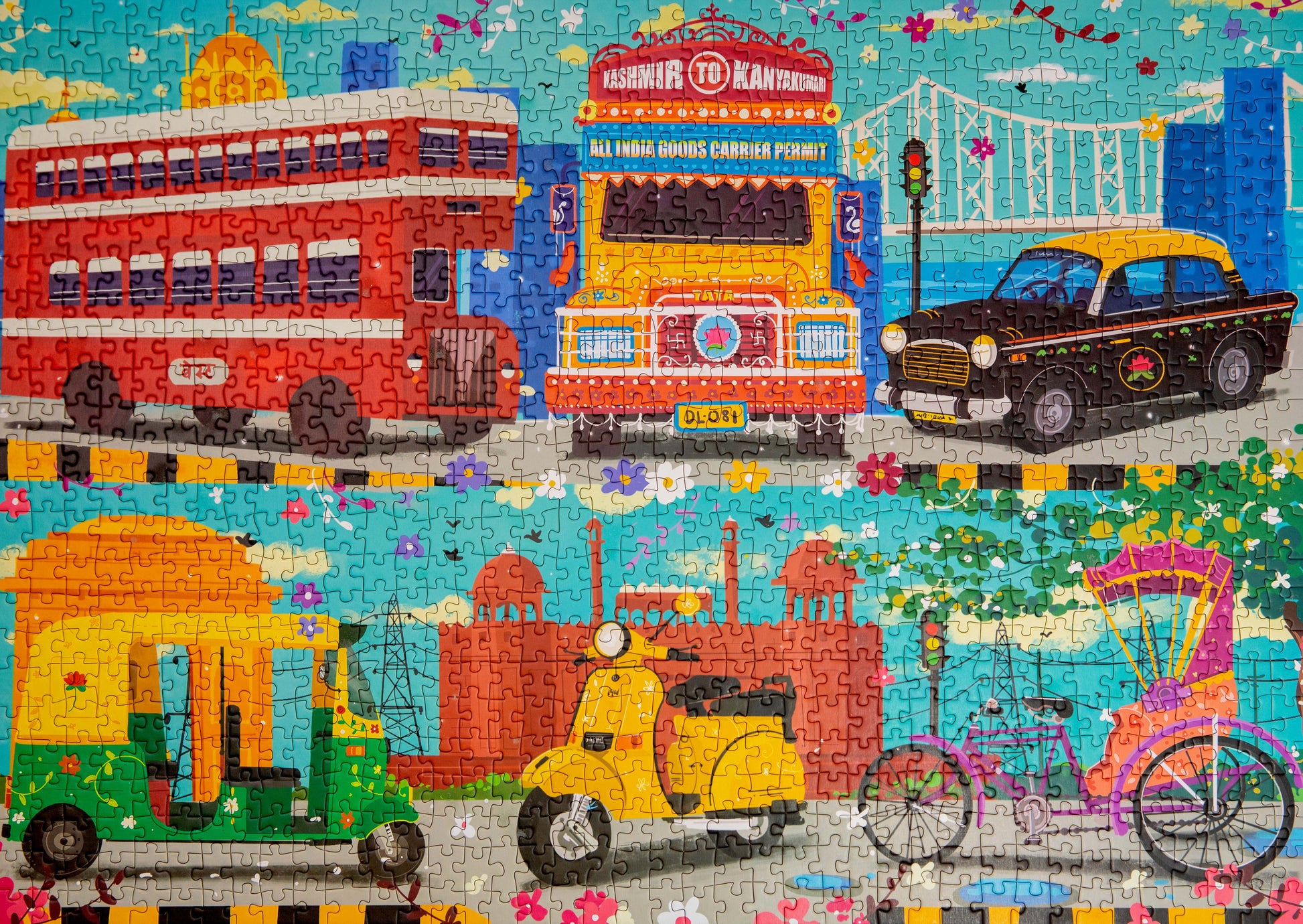 vintage Indian vehicles 1000 pieces puzzle for adults