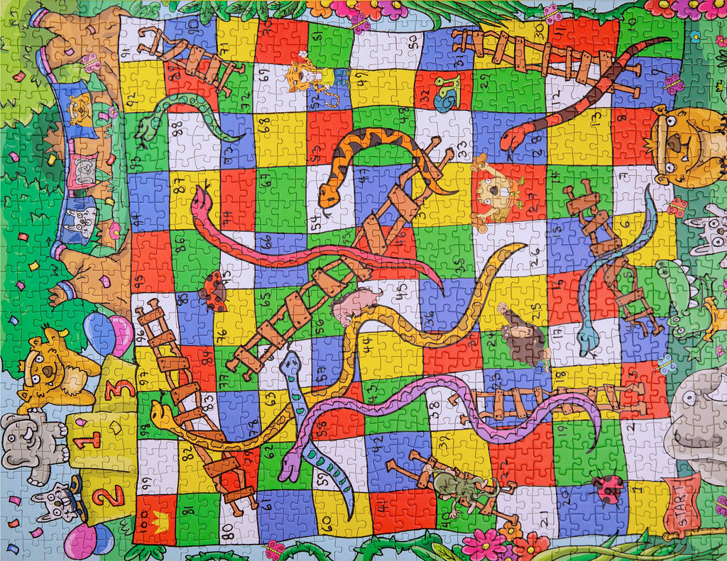 classic snakes and ladders board game puzzle for adults and families