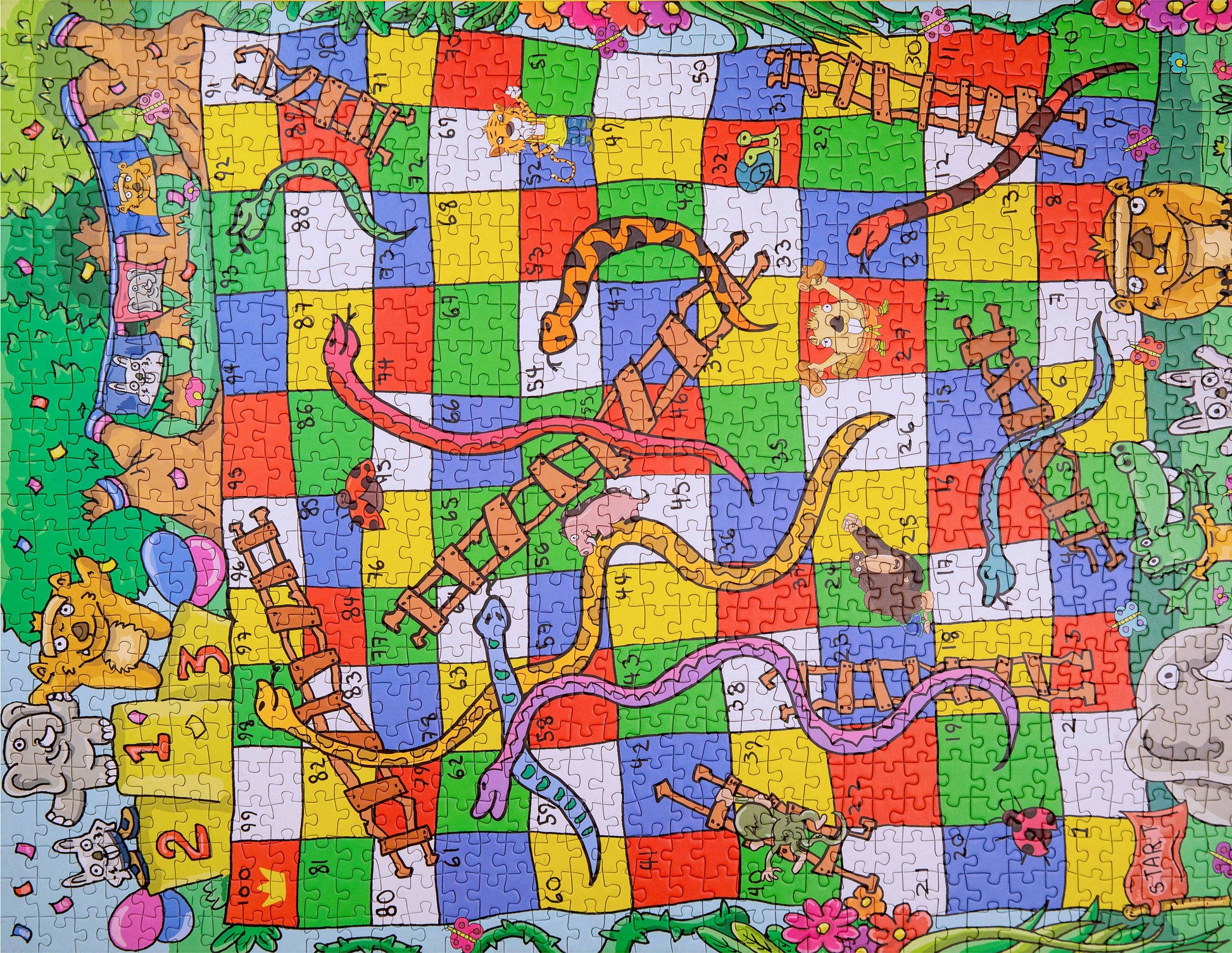 classic snakes and ladders board game puzzle for adults and families
