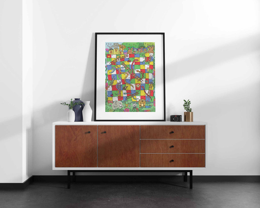 classic snakes and ladders board game puzzle for adults and families