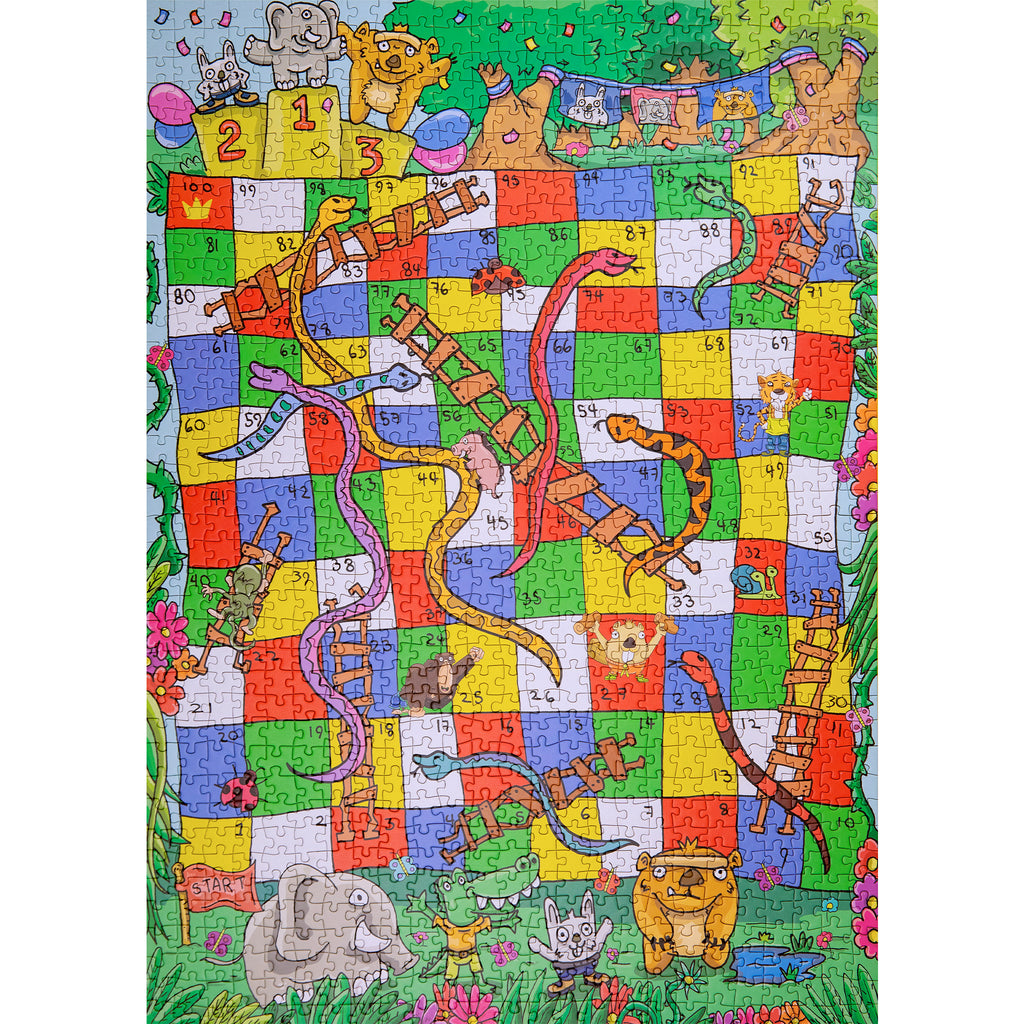classic snakes and ladders board game puzzle for adults and families
